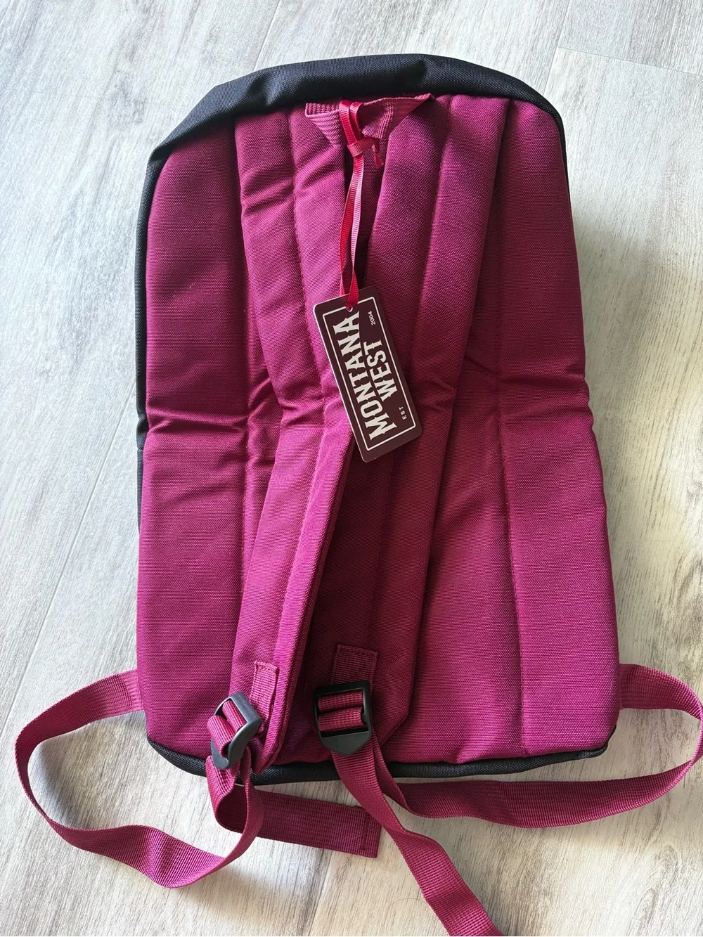 Montana West Black and Burgundy Men's Backpack